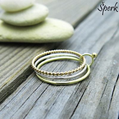 Kombinovaný zlatý prsten