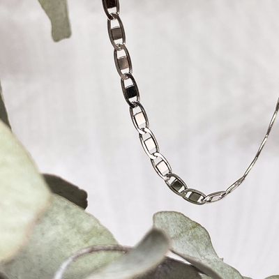 Stříbrný řetízek - ovály se čtverečky Stříbrný řetízek - ovály se čtverečky