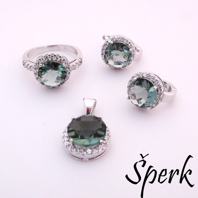 Luxusní stříbrná souprava šperků ~ souhra zirkonů