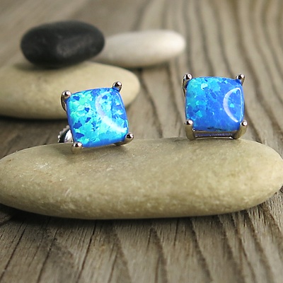 Opálové náušnice ze stříbra Opálové náušnice ze stříbra