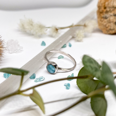 Stříbrný broušený prsten ~ Larimar Stříbrný broušený prsten ~ Larimar