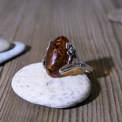 Jantarový prsten ~ stříbro Jantarový prsten ~ stříbro