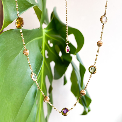 Žluté zlato ~ náhrdelník s minerály