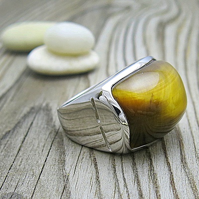 Prsten s tygřím okem ~ stříbro  Prsten s tygřím okem ~ stříbro