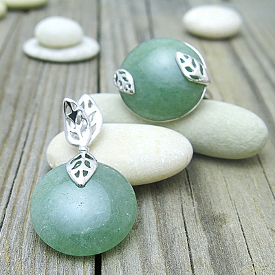 Stříbrná souprava šperků ~ avanturín Stříbrná souprava šperků ~ avanturín