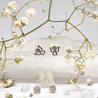 Andělé se zirkonem ~ stříbrné náušnice Andělé se zirkonem ~ stříbrné náušnice