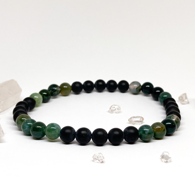 Onyx a mechový achát - náramek Onyx a mechový achát - náramek