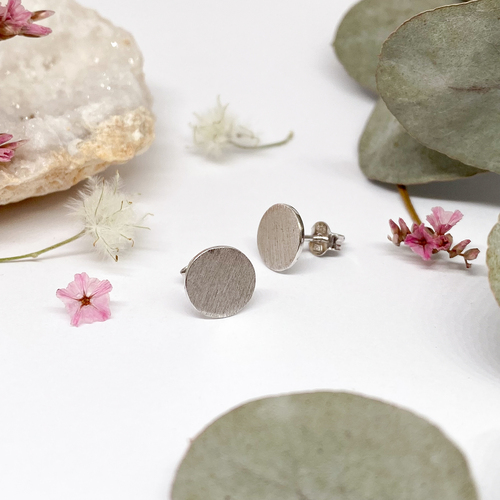 Stříbrné náušnice - plošky matné 1
