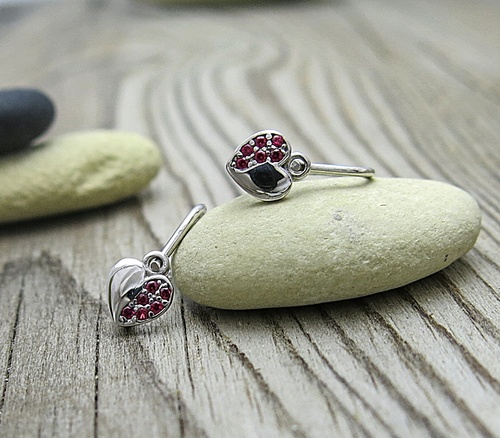 Dětské náušnice bílé zlato ~ srdíčko se zirkony 1