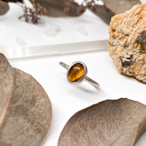 Stříbrný matný prsten ~ tygří oko Stříbrný matný prsten ~ tygří oko 1