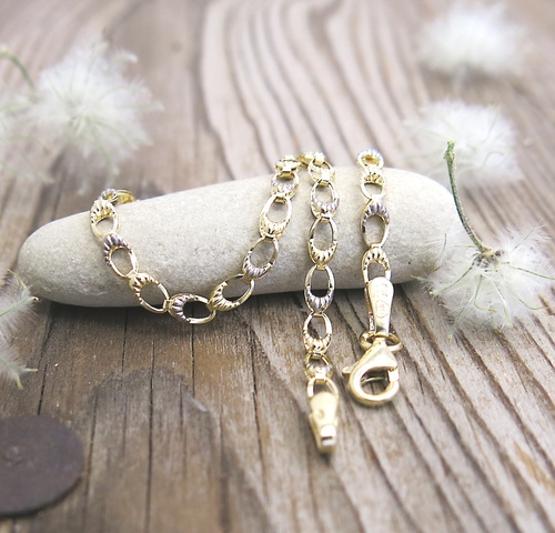 Kombinovaný náramek ~ žluté a bílé zlato  1