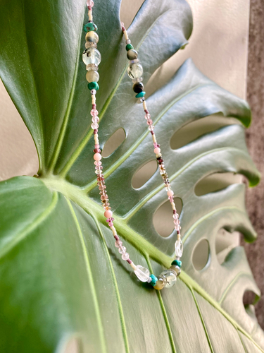 Náhrdelník ~ turmalín a prehnit  Náhrdelník ~ turmalín a prehnit  1