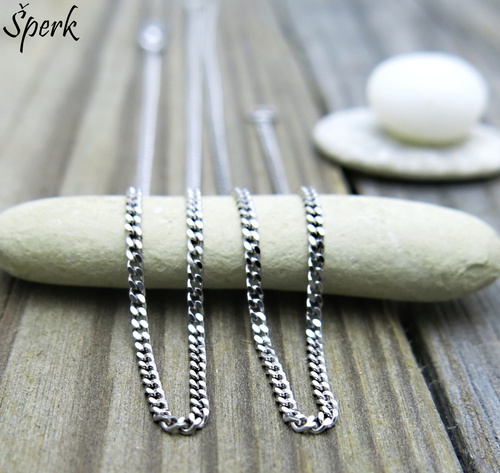 Náhrdelník z bílého zlata – klasický řetízek, hustá očka 1