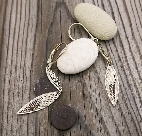 Visací náušnice ~ žluté zlato 1