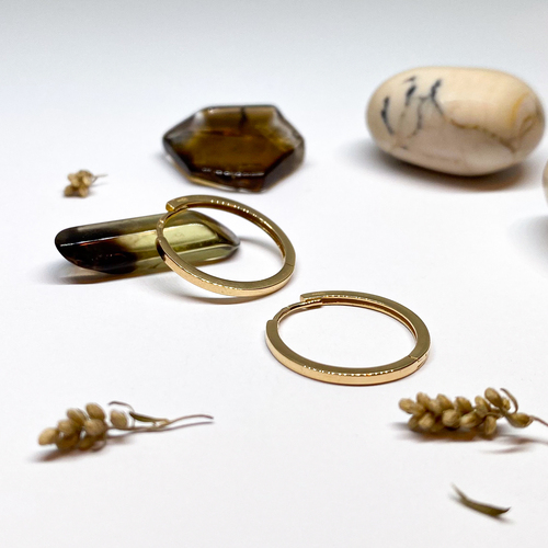 Náušnice hranaté kruhy ~ žluté zlato 1