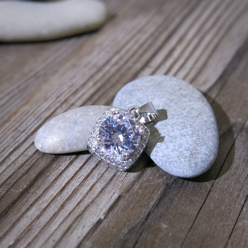 Přívěs se zirkony ~ stříbro  1