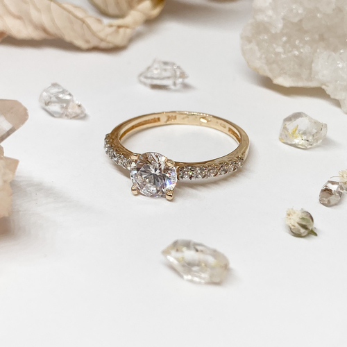 Prsten se zirkony ~ žluté zlato Prsten se zirkony ~ žluté zlato 1