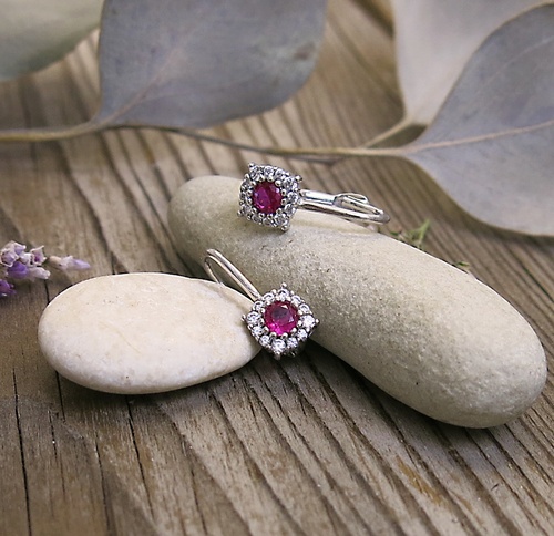 Bílé zlato ~ náušnice se zirkony na patent 1