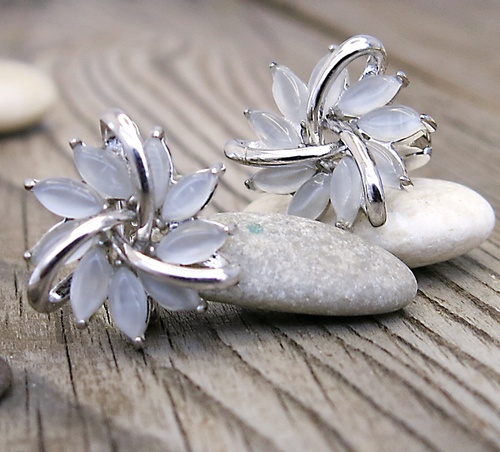 Kočičí oko ~ stříbrné náušnice Kočičí oko ~ stříbrné náušnice 1