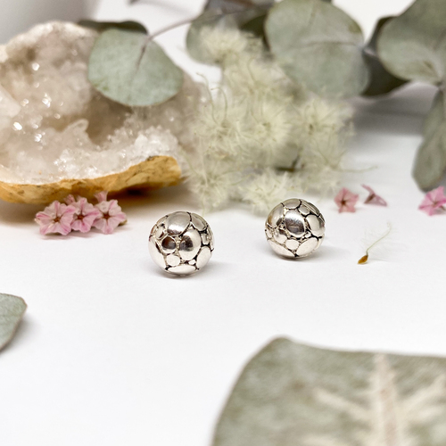 Stříbrné náušnice - polokoule 1