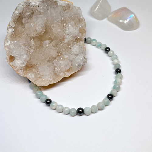 Amazonit a Hematit - Náramek 1