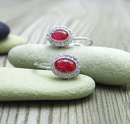 Náušnice bílé zlato se zirkony 1