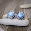 Náušnice s larimarem ve stříbře Náušnice s larimarem ve stříbře 2