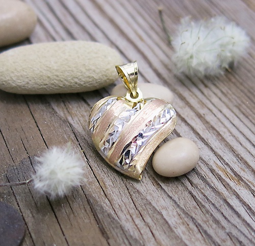 Přívěsek srdce ~ žluté zlato  1