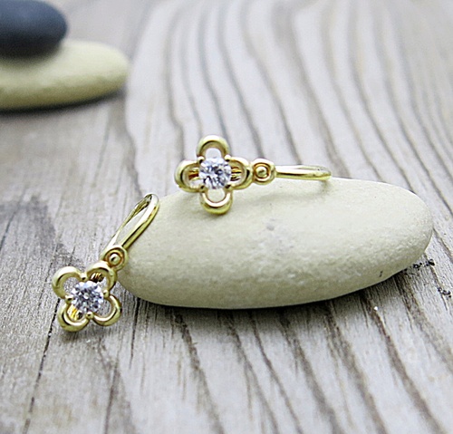 Dětské naušnice zlato žluté-zirkon 1