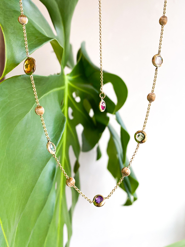 Žluté zlato ~ náhrdelník s minerály 1