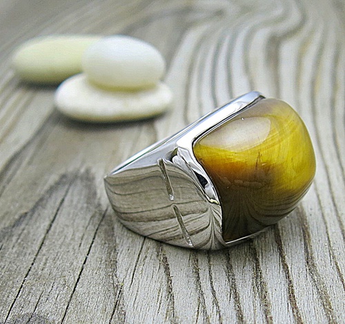 Prsten s tygřím okem ~ stříbro  Prsten s tygřím okem ~ stříbro  1