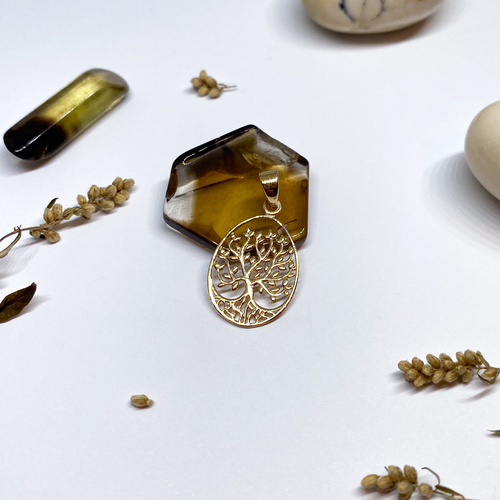 Zlatý přívěšek ~ strom života, žluté zlato, vajíčko 1