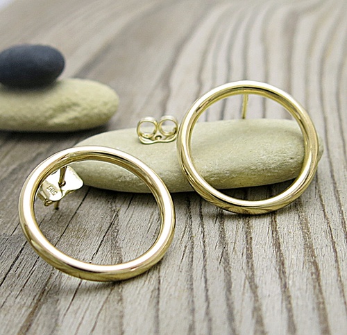 Kruhy, náušnice žluté zlato. 1