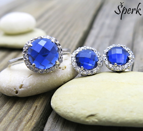 Souprava šperků, bílé zlato se zirkony a spinelem 1