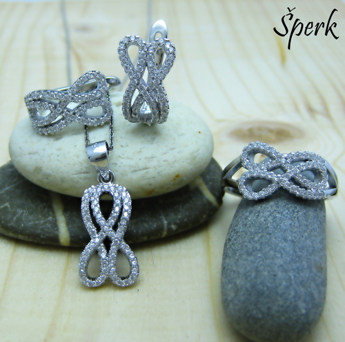 Souprava se zirkony ~ stříbro  1