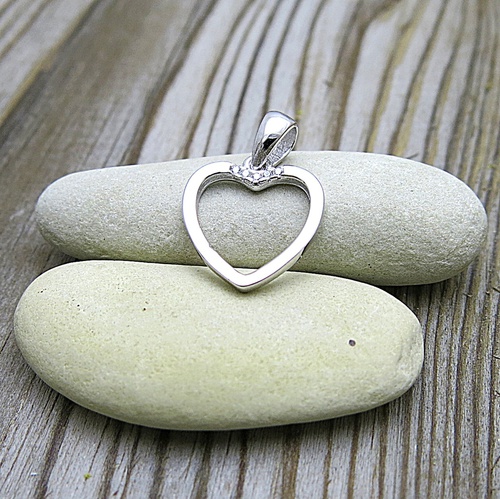 Srdce-stříbrný přívěsek 1