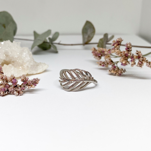 Stříbrný prsten ~ pírko 1