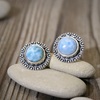 Stříbro s larimarem ~ náušnice Stříbro s larimarem ~ náušnice 2