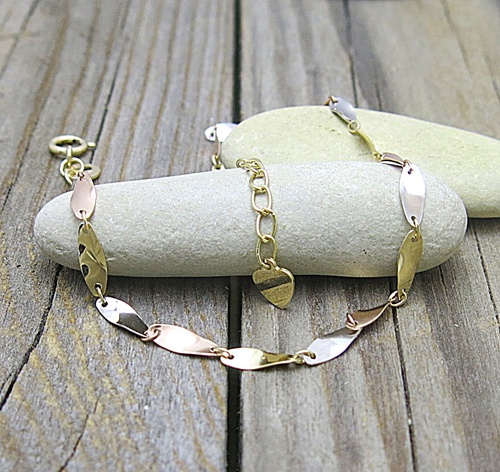 Bílé, červené a žluté zlato – náramek 1