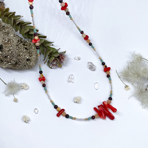 Náhrdelník ~ korál červený 1