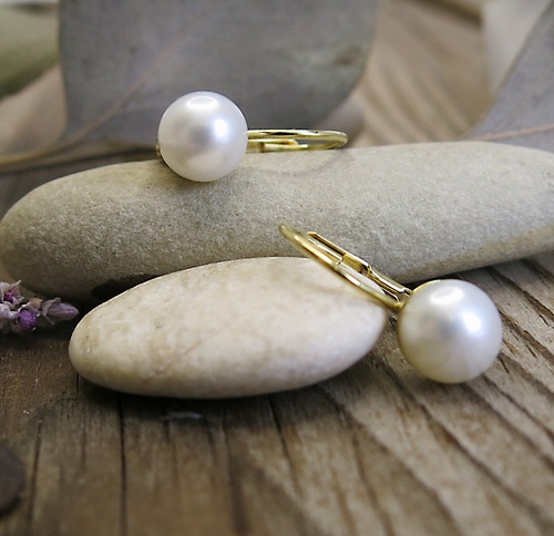 Perla ~ žluté náušnice na patent 1