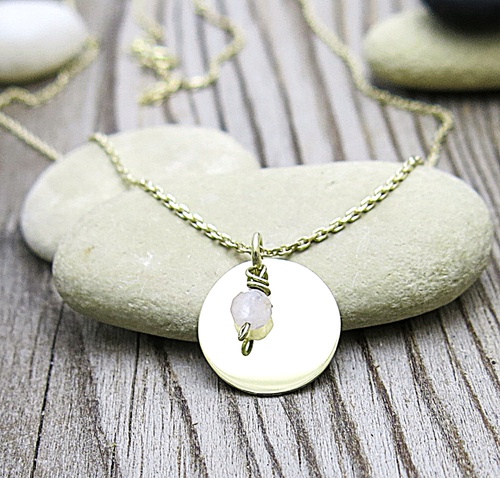 Náhrdelník žluté zlato s topazem 1