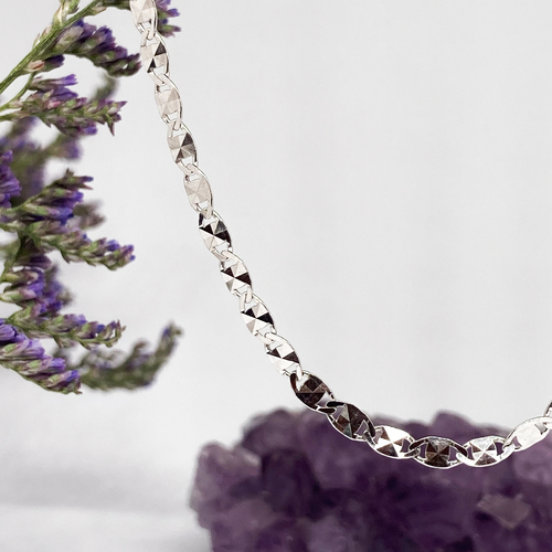 Stříbrný řetízek - oválky broušené 1