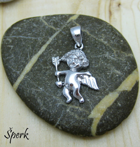 Stříbro ...  přívěšek   ... amorek ... 1