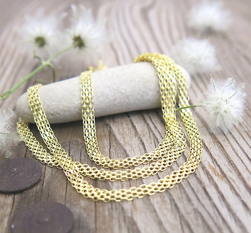 Plochý náhrdelník ~ žluté zlato 1