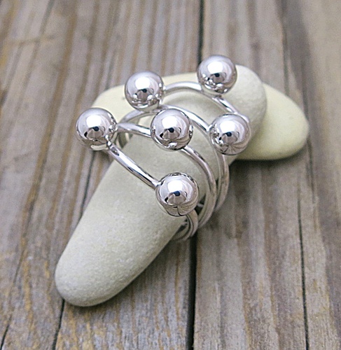 Stříbrný prsten ~ kuličky  1