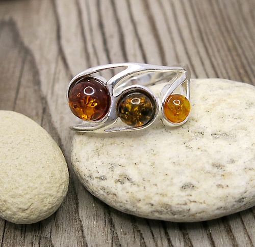 Jantary ~ stříbrný prsten 1