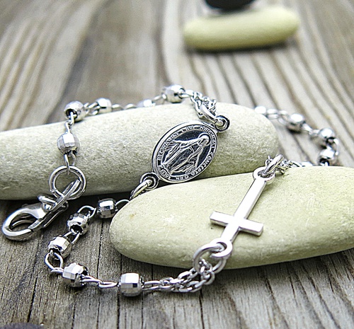 Růženec ~ stříbrný náramek 1