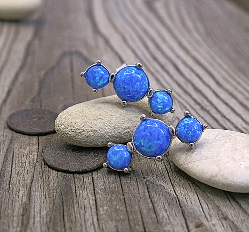 Náušnice s opálem ~ stříbro 1