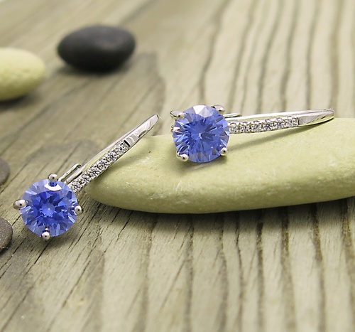 Náušnice ze stříbra ~ blankytně modré zirkony Náušnice ze stříbra ~ blankytně modré zirkony 1